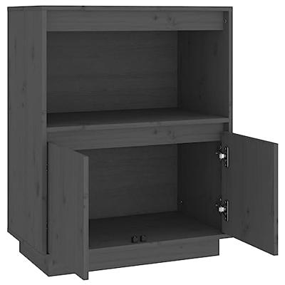 Dressoir 60x34x75 cm massief grenenhout grijs