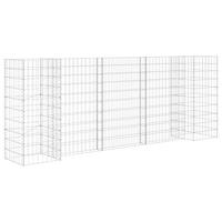 VidaXL Gabion plantenbak h-vormig 260x40x100 cm staaldraad - thumbnail