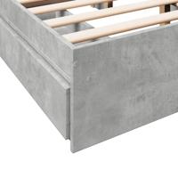 Bedframe met lades bewerkt hout betongrijs 135x190 cm - thumbnail