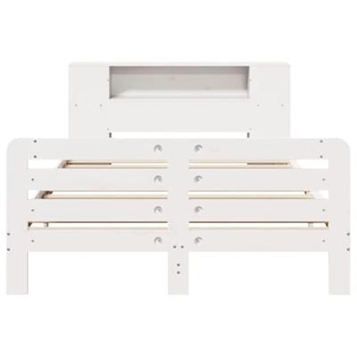 Bedframe zonder matras massief grenenhout wit 120x190 cm