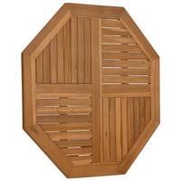 Tafelblad achthoekig 90x90x2,5 cm massief teakhout - thumbnail