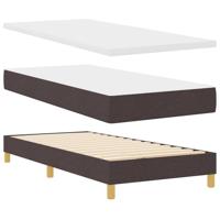 Boxspringbed met matras stof donkerbruin 90x200 cm - thumbnail
