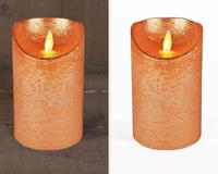 Anna&apos;s Collection LED kaars flame effect rustiek 7.5x10cm koper 1 stuks - thumbnail