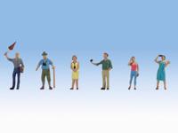 NOCH 0015472 H0 Groep toeristen figuren Geverfd - thumbnail