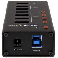 StarTech.com 4 poorten USB 3.0 hub plus 3 oplaadaansluitingen (2 x 1 A & 1 x 2 A) - metalen behuizing voor wandmontage - USB-hub met laadpoorten - thumbnail