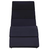 Ligbed met kussen poly rattan zwart - thumbnail