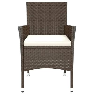 Tuinstoelen met kussens 4 st bruin poly rattan (alleen VK/IE/FI/NO)