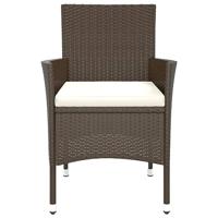 Tuinstoelen met kussens 4 st bruin poly rattan (alleen VK/IE/FI/NO) - thumbnail