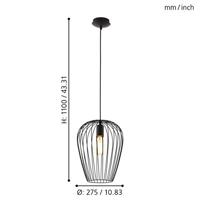 Eglo Hanglamp e27 zwart &apos;newtown&apos; - thumbnail