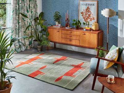 Scion - Mr Fox Mint Poppy 025313 - 140x200 cm Vloerkleed