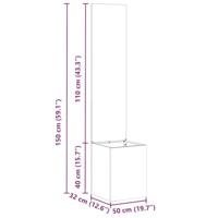 VidaXL Tuin privacy screen fretwerk zilver 32 x 140 cm roestvrij staal - thumbnail