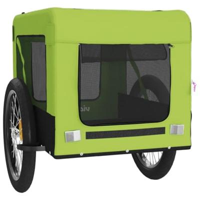 Hondenfietstrailer oxford stof en ijzer groen en zwart - thumbnail