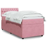 Boxspring met matras fluweel roze 100x200 cm - thumbnail