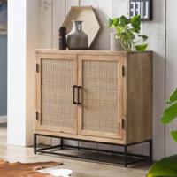 Artistiq Dressoir 'Cyntia' Mangohout en rotan, 85cm - thumbnail