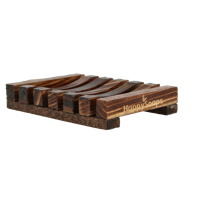 Happysoaps Shampoo bar/zeep houder van donker hout 1 Stuks - thumbnail