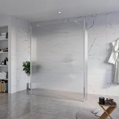 Fortifura Galeria Vrijstaande Inloopdouche - 160x200cm - Helder geribbeld - antikalk - 8mm veiligheidsglas - 2 zijwanden 30cm - wandsteunen en hoekprofielen - Chroom SW927766 2x/SW797956/SW797945 2x/SW358024 2x