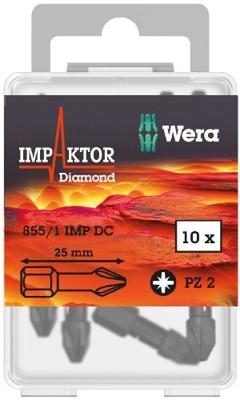 Wera 855/1 Impaktor DC Pozidriv Bit PZ2 x 25mm VE=10 - 05057621001 - thumbnail