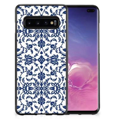 Samsung Galaxy S10+ Skin Case Flower Blue Samsung Galaxy S10+ Skin Case Flower Blue