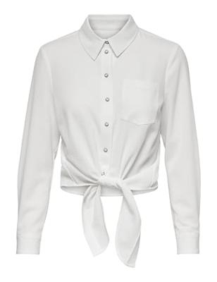 Only Onllecey Ls Knot Shirt Noos Wvn 15195910 Blouse Cloud Dancer