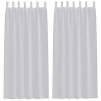 VidaXL Voile gordijn 2 pcs lichtgrijs 260 x 140 cm polyester - thumbnail