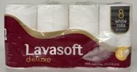 Lavasoft LAVASOFT Deluxe 3 Laags WC Rol Cellulose 100% 8-PAK - thumbnail