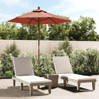 VidaXL Parasol met houten paal 196x231 cm terracottakleurig - thumbnail