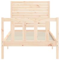 Bedframe met hoofdbord massief hout - thumbnail