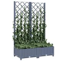 Plantenbak met trellis blauwgrijs 80x40x121,5 cm PP - thumbnail