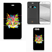 Huawei P10 Plus Magnet Case Cat Color - thumbnail