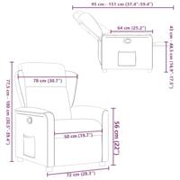 Fauteuil verstelbaar stof crèmekleurig - thumbnail