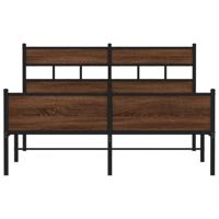 Bedframe zonder matras bewerkt hout bruin eikenkleur 150x200 cm - thumbnail