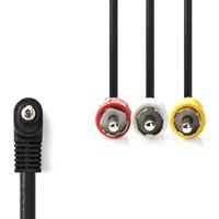 3,5 mm AV-Kabel | 3,5 mm AV Male - 3x RCA Male | 1,0 m | Zwart - thumbnail