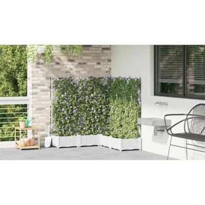 VidaXL Tuin bloempot 5 pcs wit 120 x 120 x 125,5 cm staal VidaXL Tuin bloempot 5 pcs wit 120 x 120 x 125,5 cm staal
