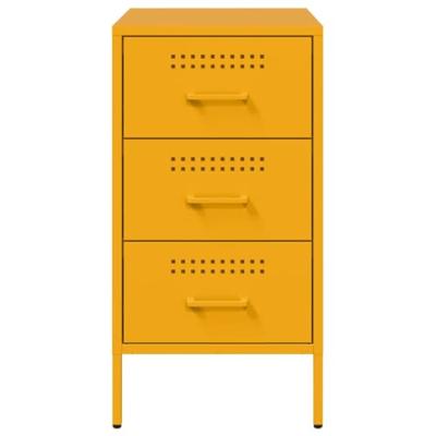 Nachtkastjes 2 st 36x39x68 cm koudgewalst staal mosterdgeel