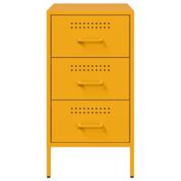 Nachtkastjes 2 st 36x39x68 cm koudgewalst staal mosterdgeel - thumbnail