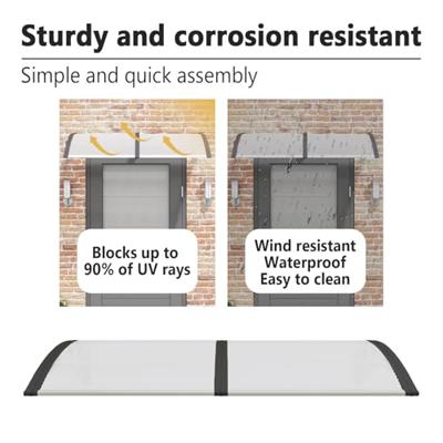 Deurluifel 150x80 cm polycarbonaat zwart en transparant Deurluifel 150x80 cm polycarbonaat zwart en transparant