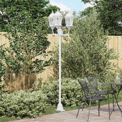 Tuin Lantaarnpaal Wit Aluminium en Glas