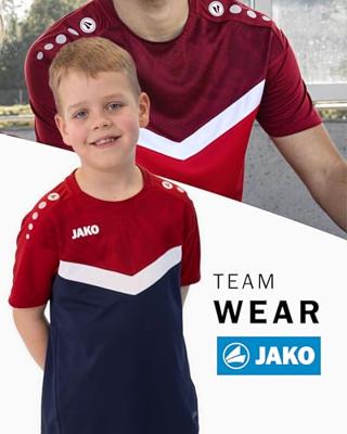 JAKO 6124K T-Shirt Iconic Kids - Marine/Chillrood - 116