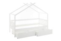 Viking Choice  Huisbed kinderbed 90x200 cm grenenhout wit met 2 opberglades - thumbnail