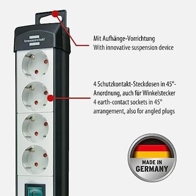Brennenstuhl 1951540101 Stekkerdoos met schakelaar 4-voudig Zwart, Lichtgrijs Randaarde stekker 1 stuk(s)