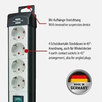 Brennenstuhl 1951540101 Stekkerdoos met schakelaar 4-voudig Zwart, Wit Randaarde stekker 1 stuk(s) - thumbnail