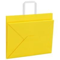 VidaXL Papieren zakken 250 st met hengsels 32x22x24 cm geel - thumbnail