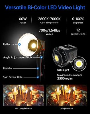 Sirui bi-color led spot lamp c60b