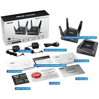 ASUS RT-AX92U AX6100 WiFi Mesh Gaming System, 2 stuks, Tri-Band WiFi 6 (802.11ax), 6100 Mbps, AiProtection Pro, geïntegreerde WTFast voor games, VPN, Adaptive QoS, DFS-band, zwart - thumbnail