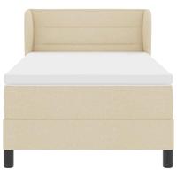 Boxspringbed met matras stof crèmekleurig 90x200 cm - thumbnail