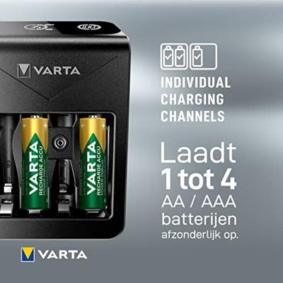 Varta LCD Pug Charger+ incl. 4 accu's 2100 mAh AA - thumbnail