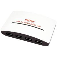ROLINE USB 3.2 Gen 1 Hub, Black and White, 4 poorts, met voeding - thumbnail
