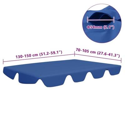 VidaXL Vervangingsluifel voor schommelbank 150/130x105/70 cm blauw