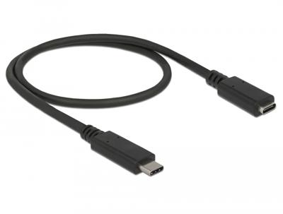 Delock 85532 USB-C-kabel USB-C stekker, USB-C bus 0.50 m Zwart