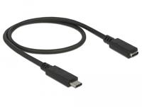 Delock 85532 USB-C-kabel USB-C stekker, USB-C bus 0.50 m Zwart - thumbnail